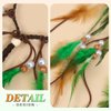 GENBREE Boho Feather Headbands Green Indian Headband Hippie Feather Headdress Adjustable Long Feather Hair Accessories for Women