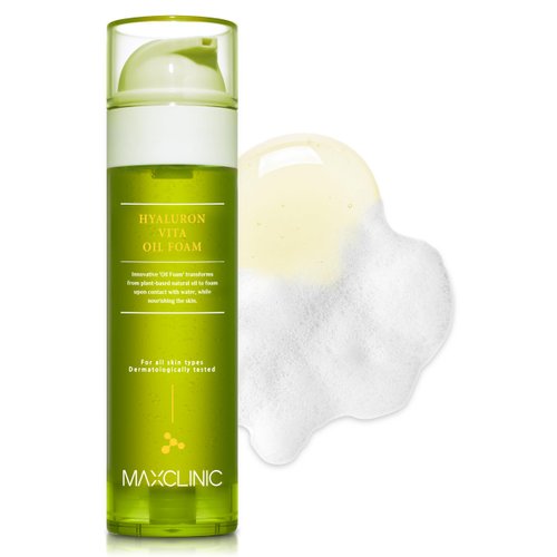 MAXCLINIC [K-Beauty] Hyaluron Vita Cleansing Oil Foam | Daily Face Wash Oil Based Cleanser to Foam | Korean Foaming Oil Face Cleanser | Hydrating Facial Cleanser for Dry Sensitive Skin (3.88 oz)
