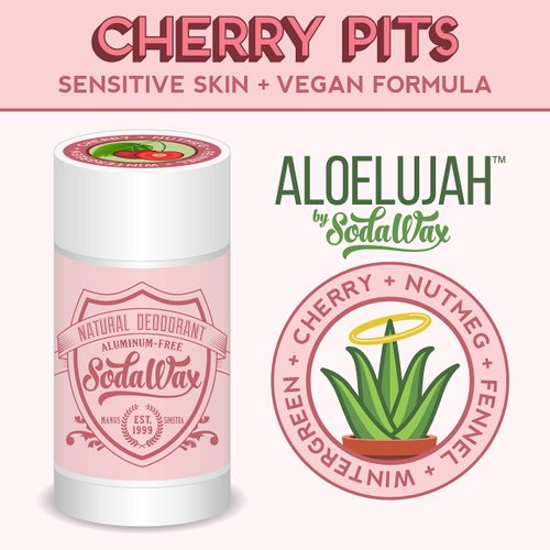 Aloelujah™ Baking Soda-Free Natural Deodorant CHERRY PITS (3.3oz/93g) Any 3 Items SHIP FREE