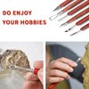 Clay Sculpting Tools, 6 PCS Double-Ended Stainless Steel Polymer Clay Tools, Wooden Handle Pottery Tools for Embossing, Carving Tools and Supplies