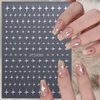 8 Sheets Metallic Nail Art Stickers Heart Nail Decals 3D Self-Adhesive Nail Art Supplies Luxury Heart Stars Gold Silver Nail Designs Stickers for Nail Decorations Manicure Accessories