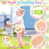 NINAOR Plush Dog Toys for Kids with Crossbody Bags, Puppy Toys Robot Dog with Leash Walking Barking Tail Wagging, Pretend Play Pet Care Cute Stuff Electronic Interactive Toddler Toys Birthday Gifts