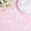 SUNNYCLUE 1 Box 30 Pairs White Angel Wing Charms Christmas Resin Cabochon Mini Fairy Beads Scrapbooking Embellishments Flatbacks Cabcohons for Jewelry Making Cell Phone Case Valentine's Day Decor