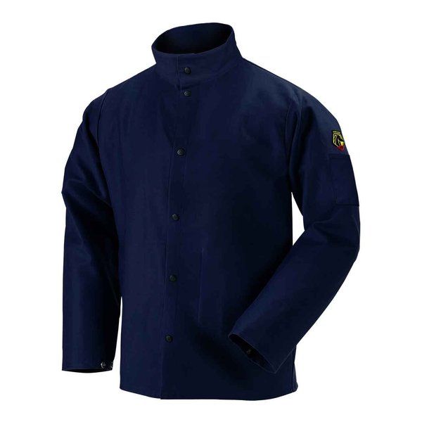 Black Stallion FN9-30C 30" 9oz. Navy FR Cotton Welding Jacket, 4X-Lar
