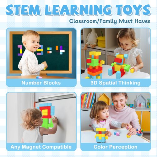 Bestdin Magnetic Blocks for Kids Ages 4-8, 90PCS Magnetic Building Blocks Magnet Blocks, Classroom Must Haves Toddler Sensory Toys, Magnetic Toys for Age 3+ Boys Girls Gifts
