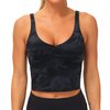 THE GYM PEOPLE Womens Camo Longline Sports Bra Wirefree Padded Medium Support Yoga Bras Gym Running Workout Tank Tops