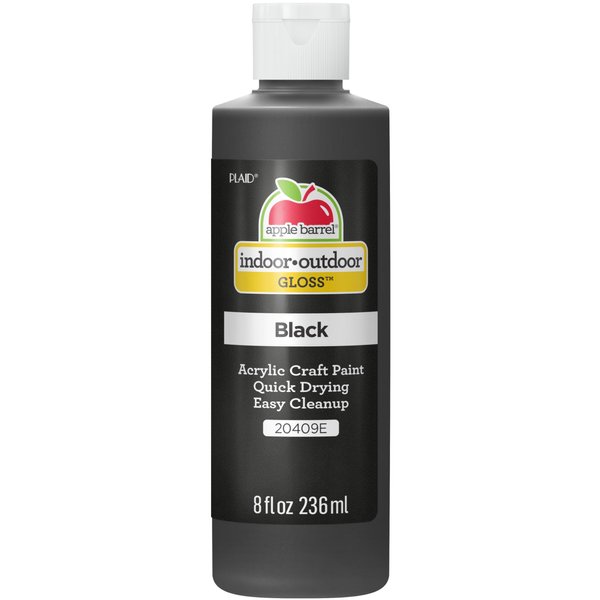 Apple Barrel Gloss Acrylic Paint in Assorted Colors (8 oz), 20409 Gloss Black