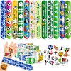 48PCS Soccer Party Favors 24PCS Tattoos 24PCS Slap Bracelets Wristbands Themed Birthdays Party Supplies Decorations Decor Sport Football World Cup Europa Pattern Gifts School Classroom Prize Exchange