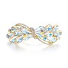 EVER FAITH Wedding Austrian Crystal Hair Barrette Clip, Rhinestone Waterdrop Bowknot Hair Accessories for Women Iridescent Clear AB Gold-Tone