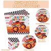 96 Pcs Monster Truck 3rd Birthday Party Supplies 350 GSM Monster Truck Plates and Napkins Checkered Tableware Set Monster Birthday Decorations for 3rd Kids Boys Monster Truck Theme Party Serves 24