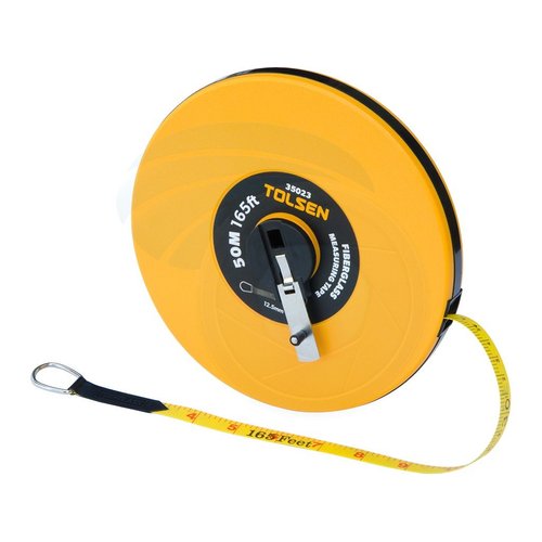 50M 165FT Constriction Imperial Metric Fiberglass Measuring Tape Reel