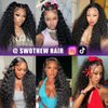 13x6 Deep Wave Lace Front Wigs Human Hair Pre Plucked 200 Density Curly Human Hair Wig HD Frontal Wigs Human Hair Wet And Wavy Lace Front Wigs Human Hair Glueless Wigs Human Hair Black 20 Inch