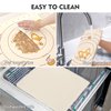 Ourokhome Silicone Baking Mat with Dough Cutter, 20'' X 16" Extra Thick Kneading Rolling mat with Measurement and Conversion Chart for Pastry, Pasta, Pizza, Fondant, Bread, Cookies (Beige)