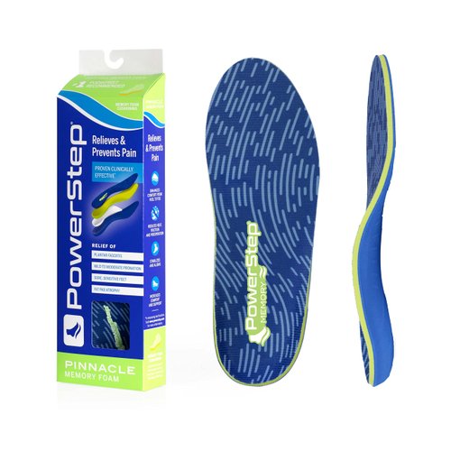 Powerstep Unisex Adult Memory Foam Insoles, Blue/Green, Men's 8-8.5 / Women's 10-10.5