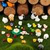 100 Pieces Mini Resin Animals Miniature Panda Figurine Garden Animal Figurine Miniature Duck Figurine Micro Landscape Fairy Dollhouse Ornament for DIY Plant Bonsai Accessories(Vibrant Style)