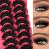 Eyelashes Fluffy Mink Lashes Dramatic Full Volume False Eyelashes 6D Faux Mink Eye Lash 18mm Long Lashes Pack 8 Pairs by Winifred