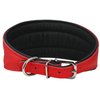 Dogs My Love Real Leather Extra Wide Padded Tapered Dog Collar (13.25"-15.25" Neck; 2.5" Wide, Red)