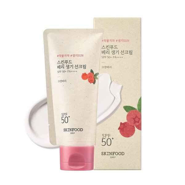 Skin Food Since 1957 Berry Glowing Sun Cream, SPF 50+ PA++++, 1.69 fl oz (50 ml)