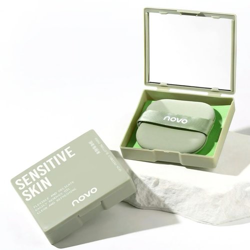 Novo Oil Absorbing Sheets with Mirror & Powder Puff – 100 Sheets, Instant Shine Control, Portable & Travel-Friendly, Convenient Oil Control, Non-Greasy Skin, Easy to Use, Unisex