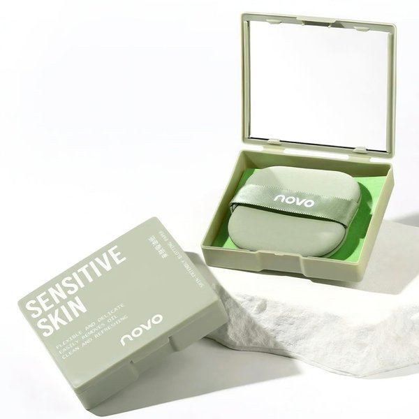 Novo Oil Absorbing Sheets with Mirror & Powder Puff – 100 Sheets, Instant Shine Control, Portable & Travel-Friendly, Convenient Oil Control, Non-Greasy Skin, Easy to Use, Unisex