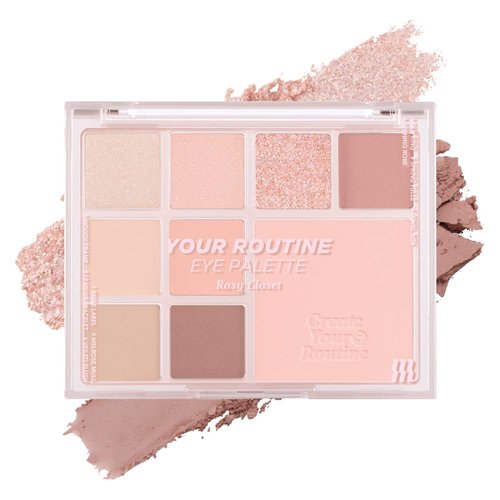MERZY Your Routine Eye Shadow Palette | Matte, Shimmer, Glitter, Pearls, Highly Pigments, Long-Wearing | 03 Rosy Closet