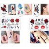 Glaryyears Flower Realistic Temporary Tattoos, Small Tiny Fake Rose Tattoo Stickers, 25 Pack for Women Girls Adults Makeup on Body Face Hand Finger Arm Neck Wrist, Sexy Party Supplies Favors