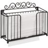 MyGift Wall Mounted Black Metal Paper Towel Holder with Vintage Scrollwork Design for Refillable C-fold, Z Fold and Tri Fold Paper Hand Towels, Commercial Disposable Folded Towel Napkin Rack