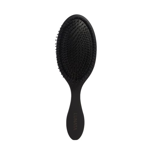 Lunata Detangle Me Wet/Dry Hair Brush | Detangling Brush for All Hair Types | Dry & Wet Travel Brush | Hair Brushes for Women, Full Sized Black