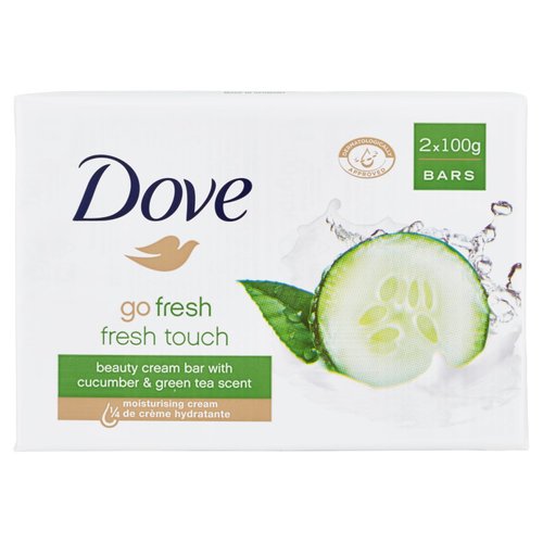 Dove:"Go Fresh" Fresh Touch Beauty Cream Bar with Cucumber & Green Tea Scent [ Italian Import ], 3.52 Ounce (Pack of 2)