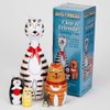 Bits and Pieces - "Cleo & Friends Nesting Cats-Hand Painted Wooden Nesting Dolls Matryoshka - Set of 5 Dolls from 7" Tall with Gift Box