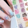 3D Aurora Butterfly Nail Art Charms Butterfly Nail Glitter Rhinestones Set Spring Butterfly Nail Colorful Butterfly Charms for Nails Acrylic Design Cute Butterflies Nails Charms DIY for Manicure Craft