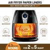 Air Fryer Paper Liners Disposable 125Pcs Round Parchment Paper Liners 6.3In Non-stick Unbleached Water & Oil Proof Airfryer liners for Microwave Oven baking & cooking