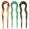 LALAFINA Hair Fork 3pcs French U Shaped Hairpin with Two Prongs Hair Clips Chignon Pin U Sticks for Women Girls Accessories Style 1 Hair Pin