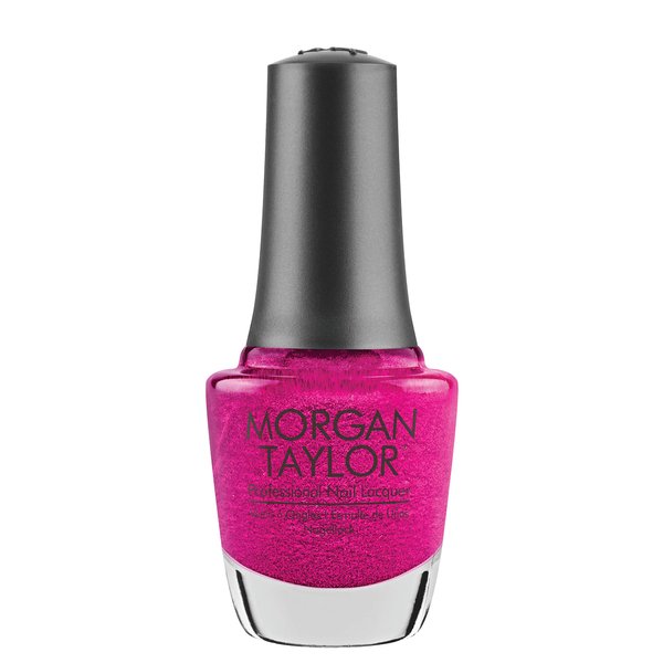 Morgan Taylor Nail Lacquer (High Voltage) Metallic Pink Nail Polish, Finger Nail Polish, Long Lasting Nail Polish, Pink Sparkle Nail Lacquer, Finger Nail Polishes, .5 ounce