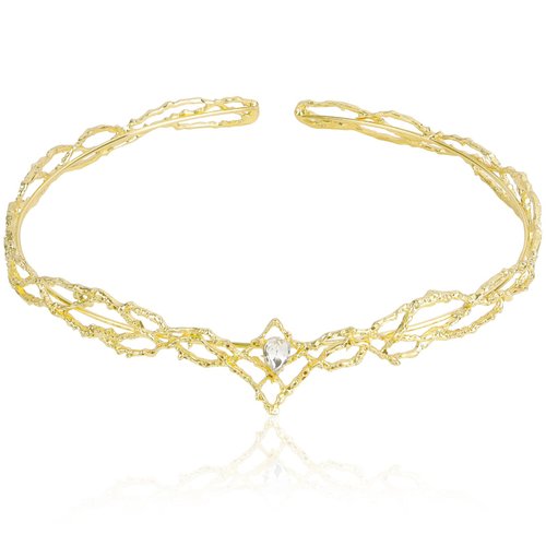 King Crown, CIEHER Vintage Hobbit Elf King Gold Crown, Gold Tiara Costume Headbands for Women Men, Crowns for Men Birthday Party Prom Wedding Cosplay