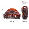 Parcelona French Vrille Medium 3.5" Celluloid No Slip Grip Volume Jaw Hair Claw Clips for Women and Girls, Made in France (Tortoise Shell)