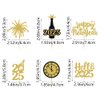 24Pcs Happy New Year Cupcake Topper Glitter Hello 2025 Cake Pick Black Gold Cake Decorations for Welcome 2025 Happy New Year Theme Party Supplies