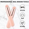 Makartt Silicone Nail Brush, 2PCS Reusable Silicone Nail Chrome Applicator, Pink Nail Art Brushes Silicone Lip Brush For Pat Ombre Gel Nail, Chrome Nail, French Nail, Lipstick, Concealer, Eyeshadow