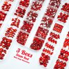 qiipii 3 Boxes Red Nail Rhinestones 240 Multi-Shapes Ruby Red Rhinestones Big Gems Nail Charms Siam Red Round Beads K9 Glass Stones Diamonds jewels Nail Art Flatback for Nails Face Eyes Makeup Crafts