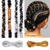 Hair Strings for Braids Elastic Cords Dreadlocks Gold Silver Stretchable Hair Wrap Styling Ornament Hanging Decorating Party Supplies 2 Pcs 5 M