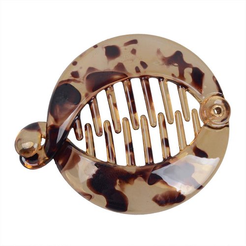 Fodattm 4 PCS French Small Banana Hair Clip Hair Comb Round Ponytail Holder Hair Claw Fashion Interlocking Banana Combs Flat Shark Hair Clincher