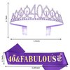Casoty Purple 40th Birthday Sash and Tiara for Women, 40th Birthday Decorations for Women, 40th Crown and 40 & Fabulous Sash Set, Happy 40th Birthday, 40 Birthday Gifts for Women