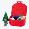 Building Blocks Toy Storage & Display Boxes with Baseplate Top, Portable Travel Case, Holds Small Parts, Minifigures, Bricks, Snap Closure, Connects Top & Bottom, 3 Pack