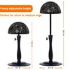 Wig Stand 1PC Iron Base Adjustable Height (12.6-18.5Inch) Wig Head Stands Portable Non-Slip Sturdy Wig Holder Stands Travel Wig Stand for All Wigs(Black)