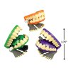 Fun Express Mini Monster Wind-Up Green, Orange & Purple Plastic Chomping Teeth - Toys for Kids Birthday Party Favors - Novelty and Gag Gifts - Boys Girls Party Desktop - 12 Pieces