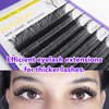 SEEDEW® YY 3 Split Tips Lash Extensions, Natural Lash Clusters, Y Shape Lash Tray, Soft Fluffy Curved Thicker More Time-Saving for Beginner Lash Artist Tech, Eyelash Salon(YYY-Black-0.07-C-MIX8-15mm)