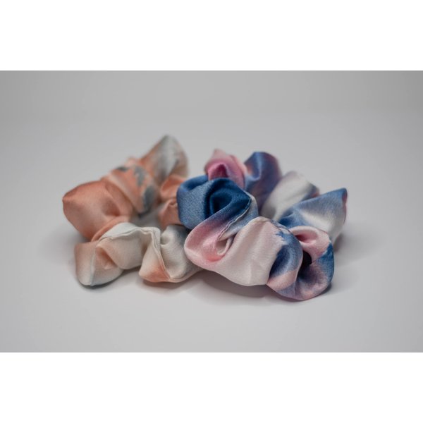 2-pack Multi-Color Tie Dye Silk Hair Scrunchie