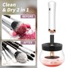 RICRIS Makeup Brush Cleaner and Dryer Machine Deep Clean Fast Dry, Make up Brush Cleansers Tools with 8 Elastic Rubber Connector Fit Most Cosmetic Brushes