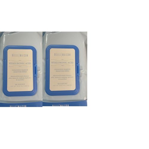HEB Belle Maison HYALURONIC ACID MAKEUP REMOVER WIPES 60 count(pack of 2) Total 120