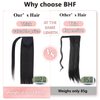 18"Human Hair Ponytail Wrap Around Clip in Ponytail Hair Extensions for Women Off Black(#1B) 100g/3.5oz